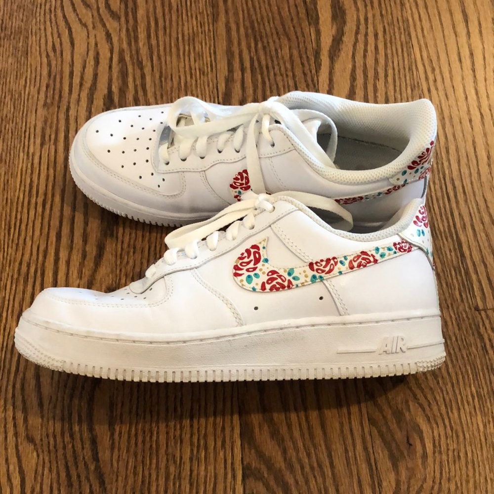 Custom Painted Rose Nike AF1
